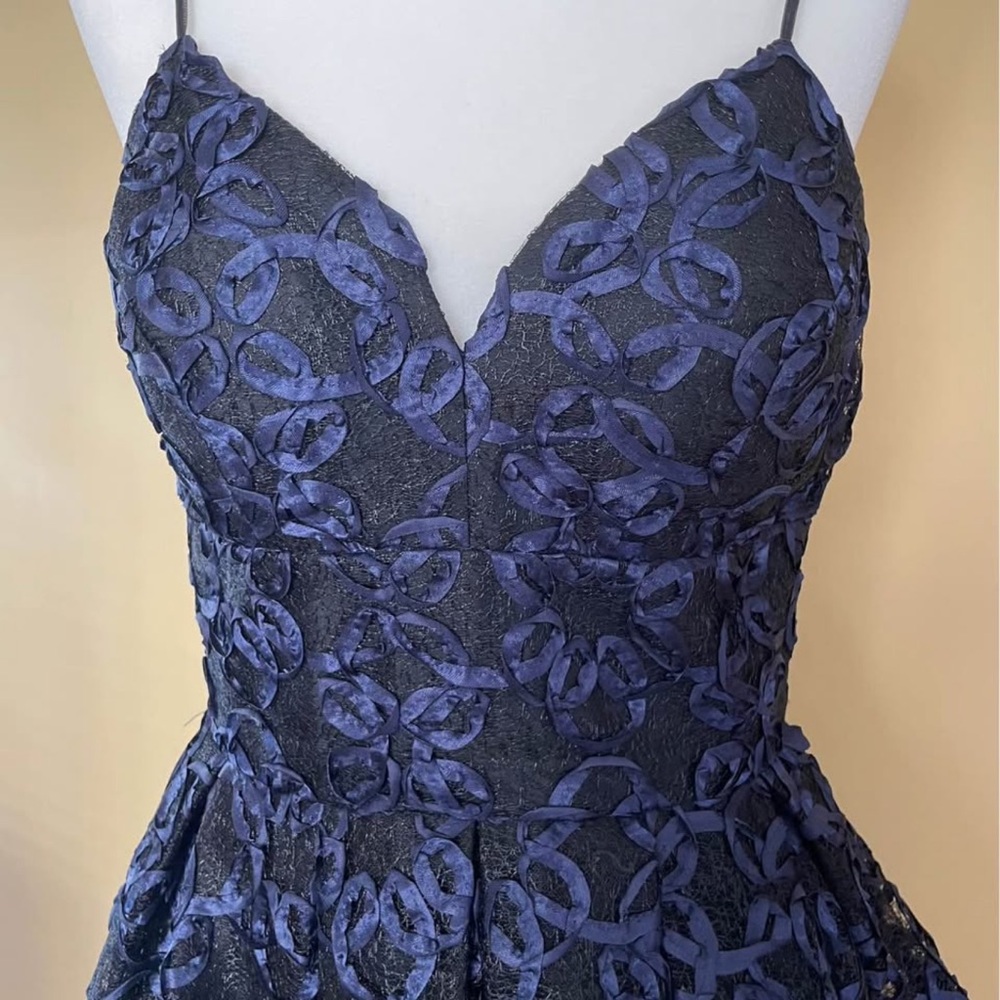 Nicole Miller Navy Floral Lace Maxi Dress - Picture 2 of 3